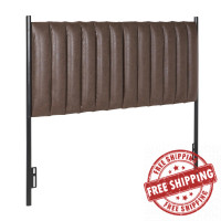 Lumisource HB-CHLOE BKE Chloe Industrial Headboard in Black Metal and Espresso Faux Leather